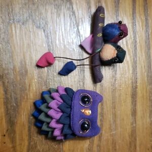 Colorful Owl and Bird Brooch Set